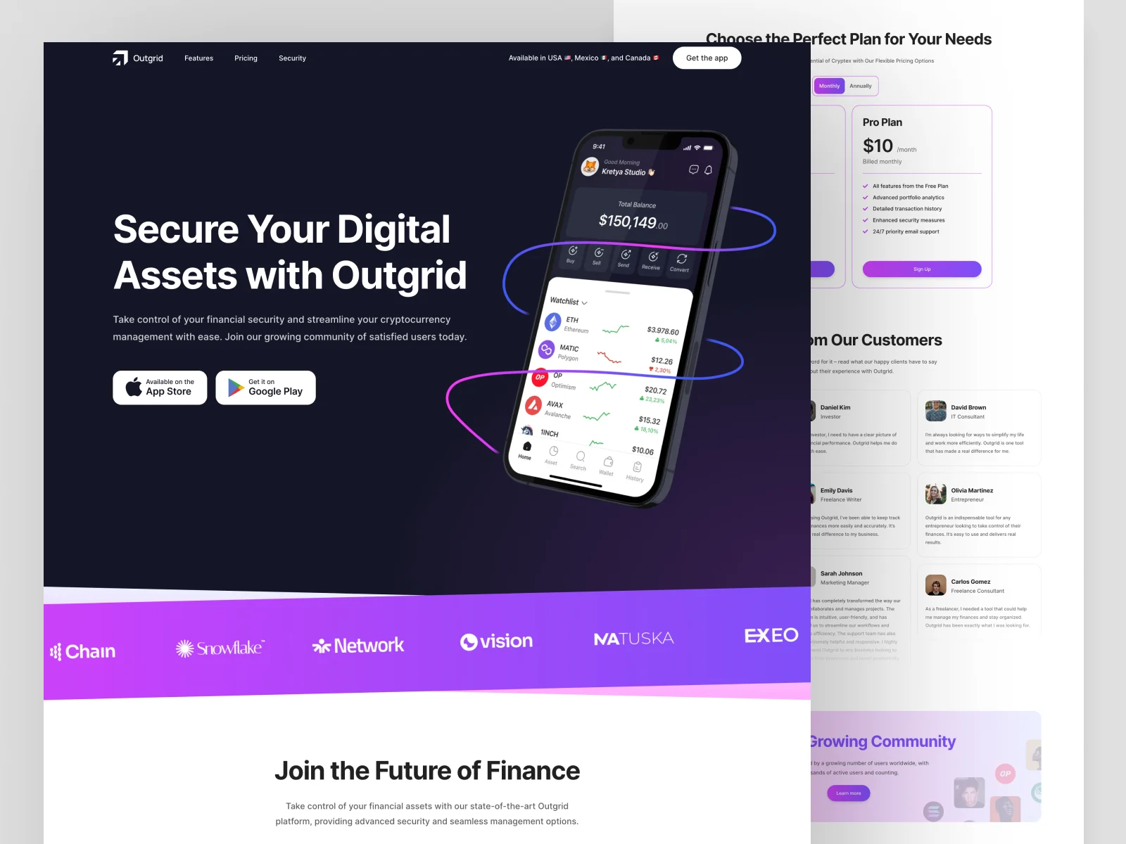 Crypto App — Outgrid